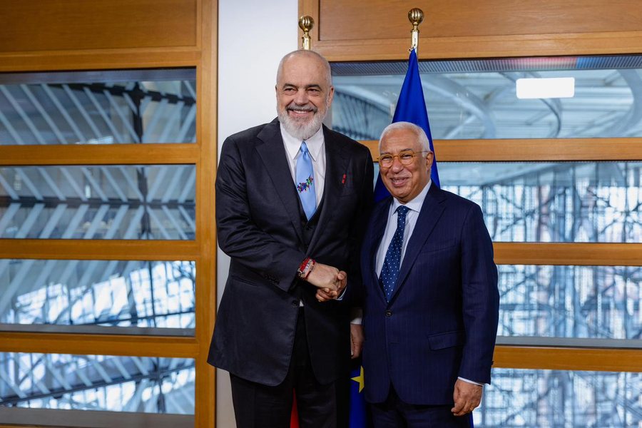 Rama në Bruksel  takon Presidentin e Këshillit të Europës Antonio Costa