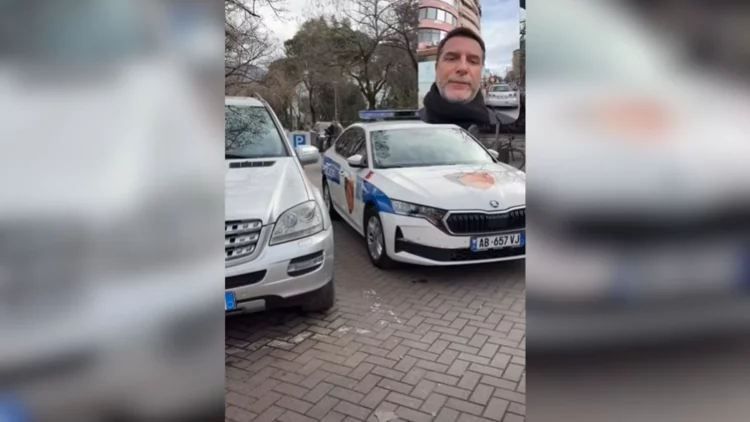 Burg për parkimin dysh, Braçe nxjerr pamjet e “shkelësit”, është një makinë policie