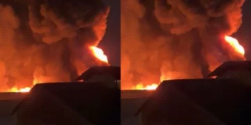 Tiranë/ Përfshihet nga flakët tregu i rrobave të përdorura te “5 Maji”