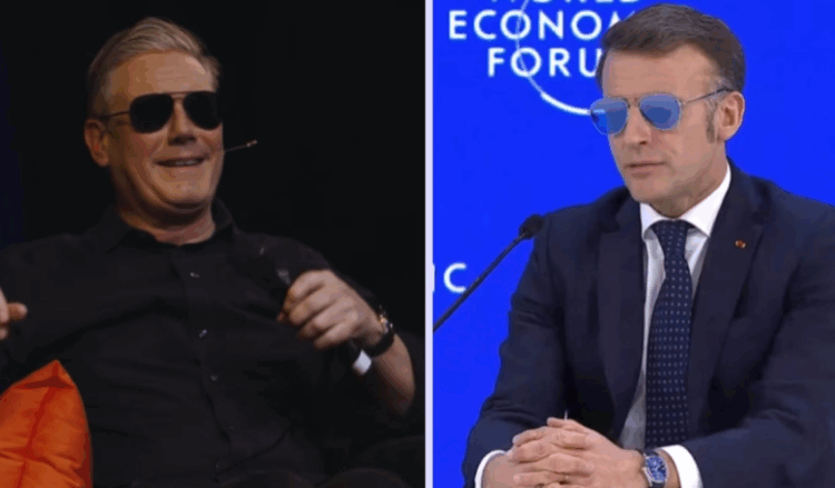 Kryeministri britanik tallet me Macron, del në skenë me syze