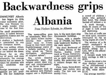 The Canberra Times (1971)/Primitivizmi dhe zymtësia e mbajnë Shqipërinë të mbërthyer
