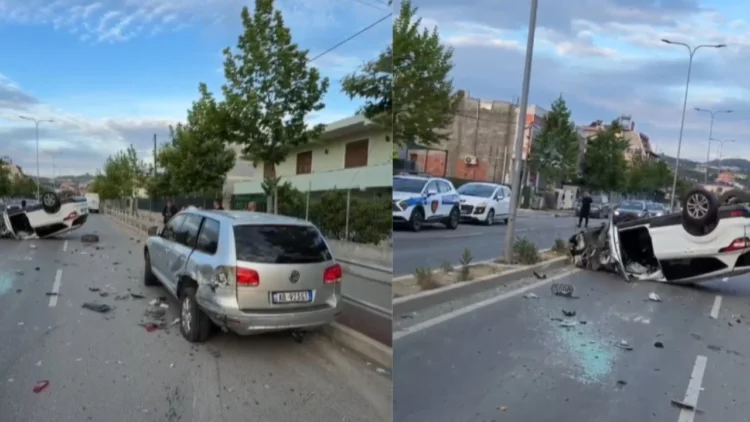 Dy aksidente në Durrës, makina përmbyset në rrugën Spitallë-Porto Romano