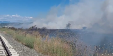 Zjarr në Koxhas të Shijakut, flakët përhapen me shpejtësi nga era