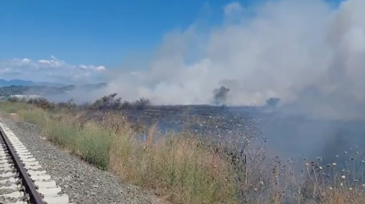 Zjarr në Koxhas të Shijakut, flakët përhapen me shpejtësi nga era