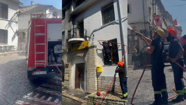 Zjarr në godinën e postës në Pazarin e Gjirokastrës
